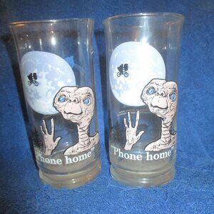 Vintage 1982 E.T. Pizza Hut Movie Glasses – Universal Studios Promo Collectible